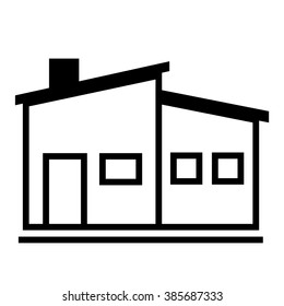Flat house icon. Home vector image to be used in web applications, mobile applications and print media.
