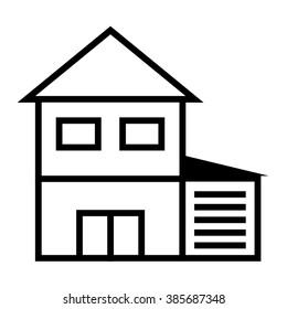 Flat house icon. Home vector image to be used in web applications, mobile applications and print media.