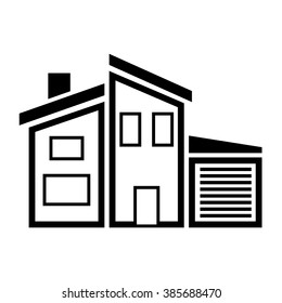 Flat house icon. Home vector image to be used in web applications, mobile applications and print media.