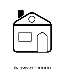 Flat house icon. Home vector image to be used in web applications, mobile applications and print media.