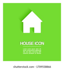 
Flat house icon with long shadow created for ads with space for text