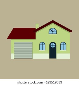 Flat house icon. Vector.