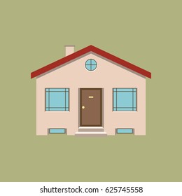 Flat house icon. Vector.