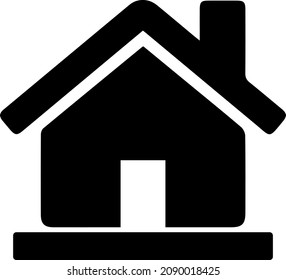 Flaches Haus - Symbol, Vektorgrafik