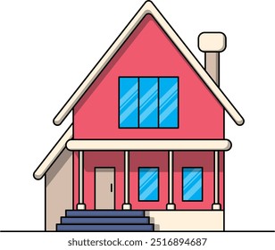 flat house illustration design image