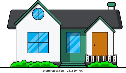 Imagen de diseño de ilustración de casa plana