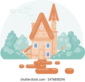 
flat house illustration.
Suitable for the design of objects and the design of your work.
pictures in light, soft colors with a transparent background