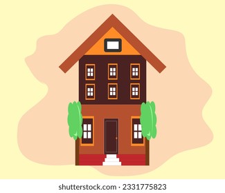 ilustración de casa plana.diseño vectorial de dibujos animados.
