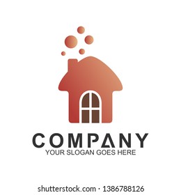 flat house logo design template