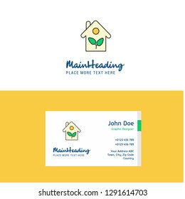 Flat House Logo and Visiting Card Template. Busienss Concept Logo Design