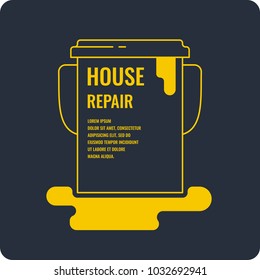 Flat House repair poster. Vector illustration and template.