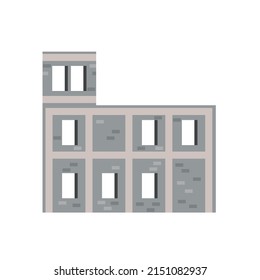 flat house under construction over white