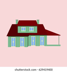 Flat house. Vector eps10.