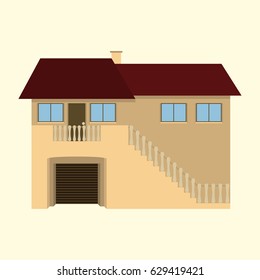 Flat house. Vector eps10.