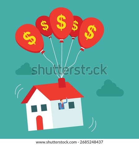 Flat houses are described as floating because house prices are always rising higher and higher.