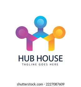 flache Nabe Logo-Design-Vektorgrafik