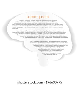 flat human brain frame, Vector graphic