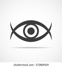 Flat human eye icon. Vector illustration. Symbol of eye isolated on light background.