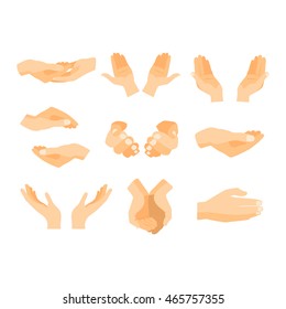 Flat human hands isolated creativity concept