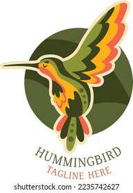 Flat hummingbird logo icon designs vector illustration