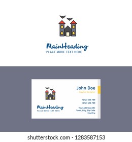 Flat Hunted house Logo and Visiting Card Template. Busienss Concept Logo Design