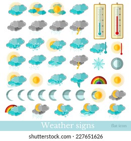 flat hydrometeorological icons weather icons