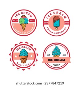 Diseño de una plantilla de colección de helados planos