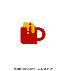 Flat Ice Cream Cup Logo. Vector Cup Design. Ice Cream Pastel. Rounded Vector Icon. Fun Logo Design. Happy Drink Vector