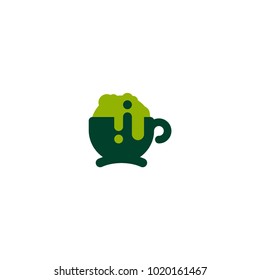 Flat Ice Cream Cup Logo. Vector Cup Design. Ice Cream Pastel. Rounded Vector Icon. Fun Logo Design. Happy Drink Vector
