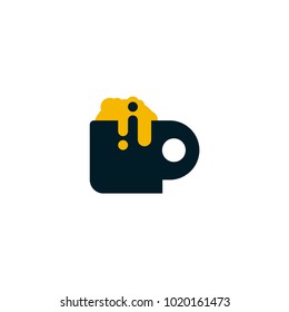 Flat Ice Cream Cup Logo. Vector Cup Design. Ice Cream Pastel. Rounded Vector Icon. Fun Logo Design. Happy Drink Vector