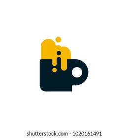 Flat Ice Cream Cup Logo. Vector Cup Design. Ice Cream Pastel. Rounded Vector Icon. Fun Logo Design. Happy Drink Vector