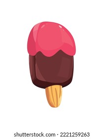 flat ice cream design over white