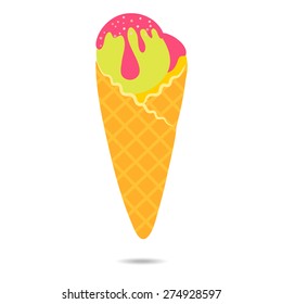 Flat ice cream icon 02