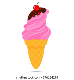 Flat ice cream icon