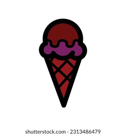 flat ice cream icon isolated on white background