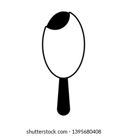 Flat ice cream icon on a stick. White ice cream covered with chocolate. Vector illustration.
