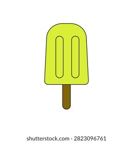Flat ice cream illustration, yellow, vector EPS 10