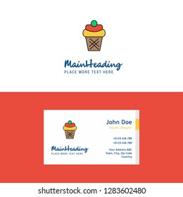 Flat Ice cream Logo and Visiting Card Template. Busienss Concept Logo Design