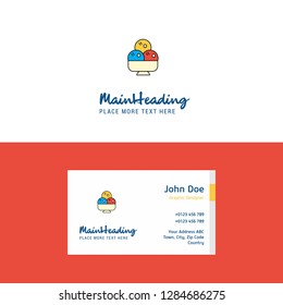 Flat Ice cream Logo and Visiting Card Template. Busienss Concept Logo Design