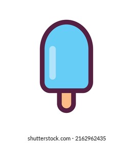 flat ice cream on stick over white