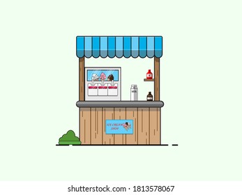 Flat ice cream shop background design, flat style