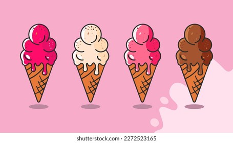 Flat Ice Cream Vector Design