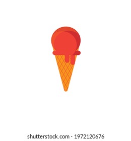 flat ice cream's vector illustration or minimalist ice cream logo