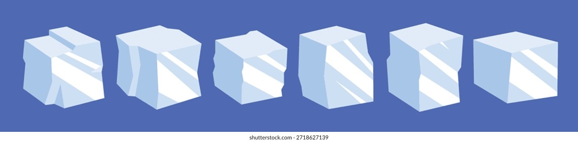 Cubo de hielo plano Clipart Ilustración vectorial