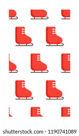 Flat ice skate boot seamless pattern vector