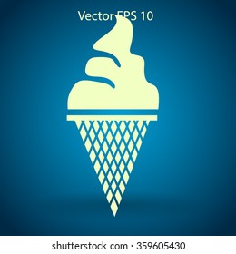 Flat ice-cream cone icon