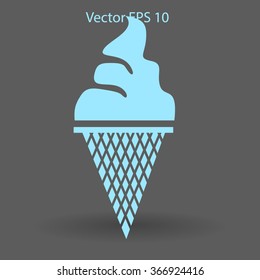 Flat ice-cream cone icon