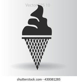 Flat ice-cream cone icon