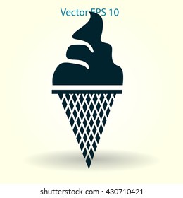 Flat ice-cream cone icon