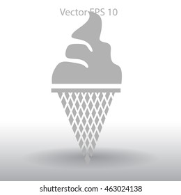 Flat ice-cream cone icon